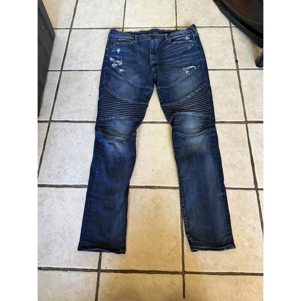 True Religion Distressed Mens Rocco Relaxed Skinny Size‎ 38x32